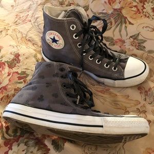 Customized Grey Converse High Top Sneakers